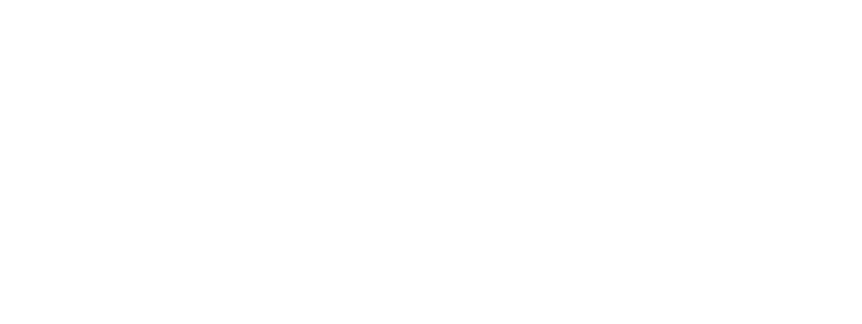 Two white logos on a transparent background with check marks and text.